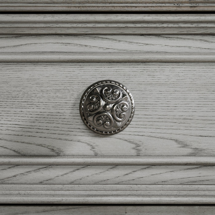 Glenmore Dresser and Mirror Set in Aged Grey
