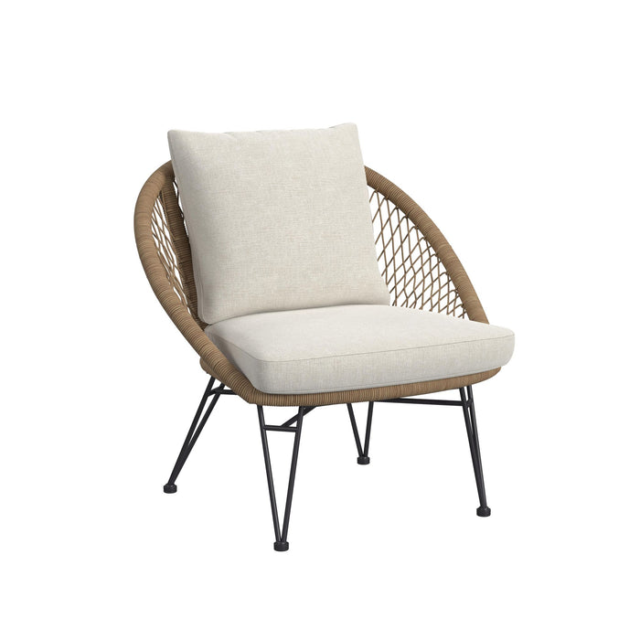 Grace Outdoor Seating 4PC Set - Black, Natural and Olefin Beige