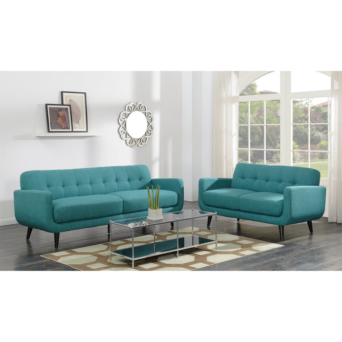 Hadley Sofa & Loveseat Set in Teal