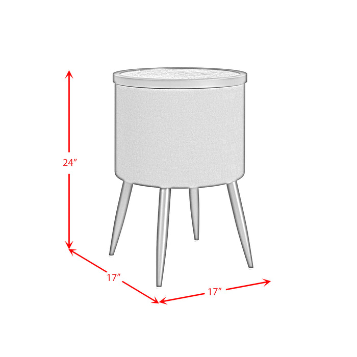 Halo Round Smart End Table in Black