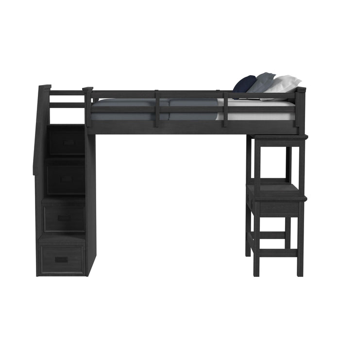 Hampton Kids Loft with Staircase and Desk with Speaker - Venta Furnishings (San Antonio,TX)