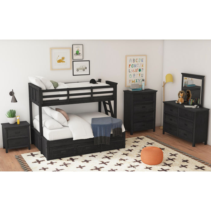 Hampton Kids Over Bunk with Ladder and Trundle Bedroom Set - Venta Furnishings (San Antonio,TX)