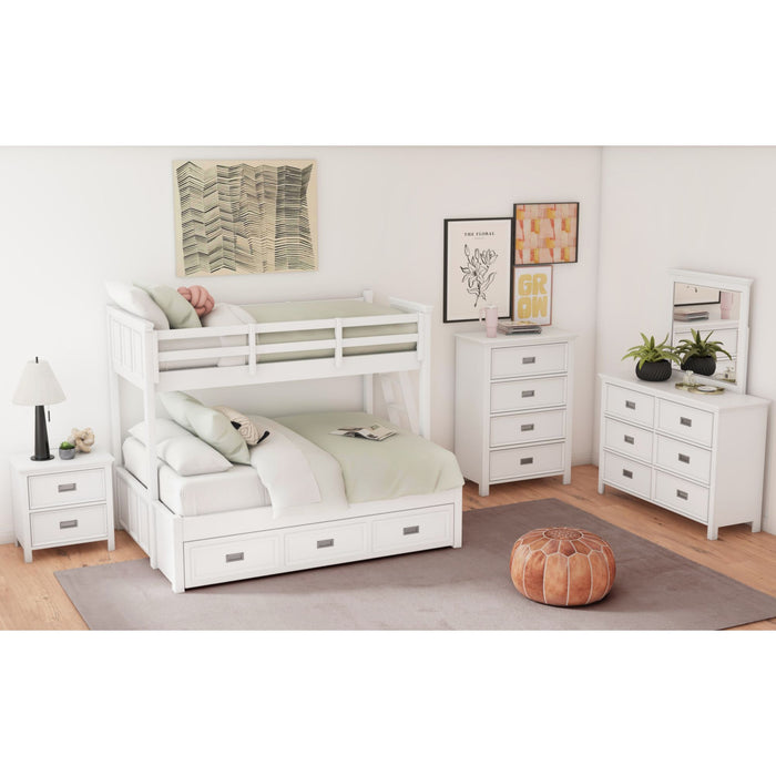 Hampton Kids Over Bunk with Ladder and Trundle Bedroom Set - Venta Furnishings (San Antonio,TX)