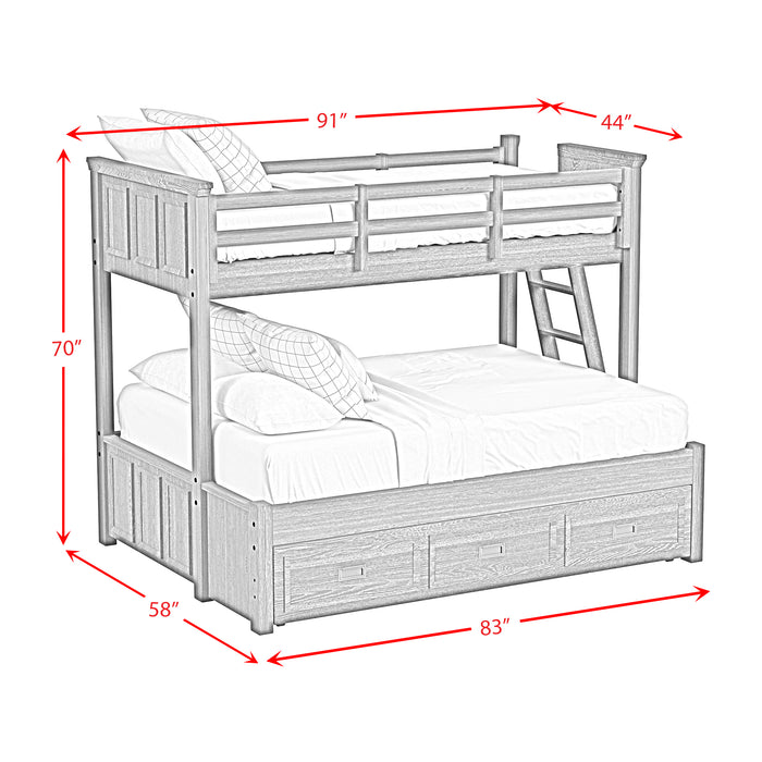 Hampton Kids Over Bunk with Ladder and Trundle Bedroom Set - Venta Furnishings (San Antonio,TX)