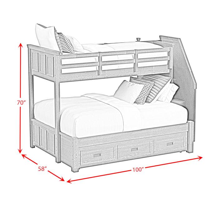 Hampton Kids Over Bunk with Staircase and Trundle - Venta Furnishings (San Antonio,TX)