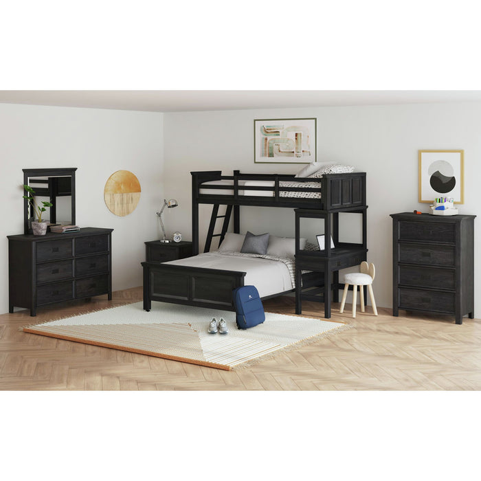 Hampton Kids Over Loft with Ladder and Desk with Speaker Bedroom Set