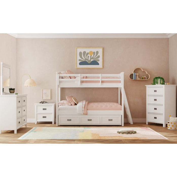 Hampton Kids Over Bunk with Ladder and Trundle Bedroom Set - Venta Furnishings (San Antonio,TX)