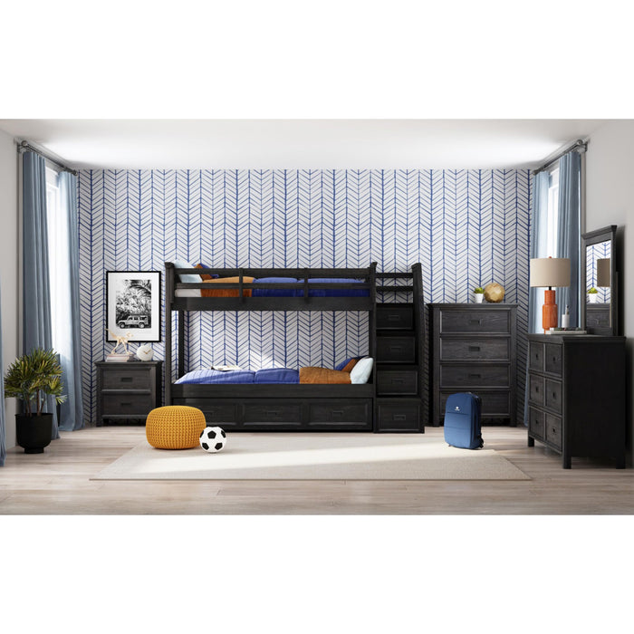 Hampton Kids Over Bunk with Staircase and Trundle - Venta Furnishings (San Antonio,TX)