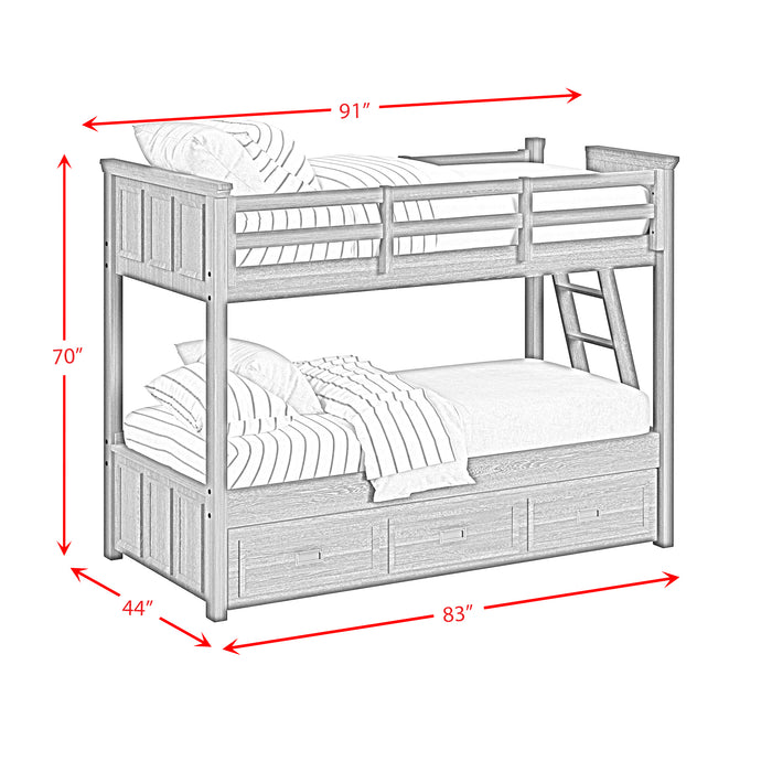 Hampton Kids Over Bunk with Ladder and Trundle Bedroom Set - Venta Furnishings (San Antonio,TX)