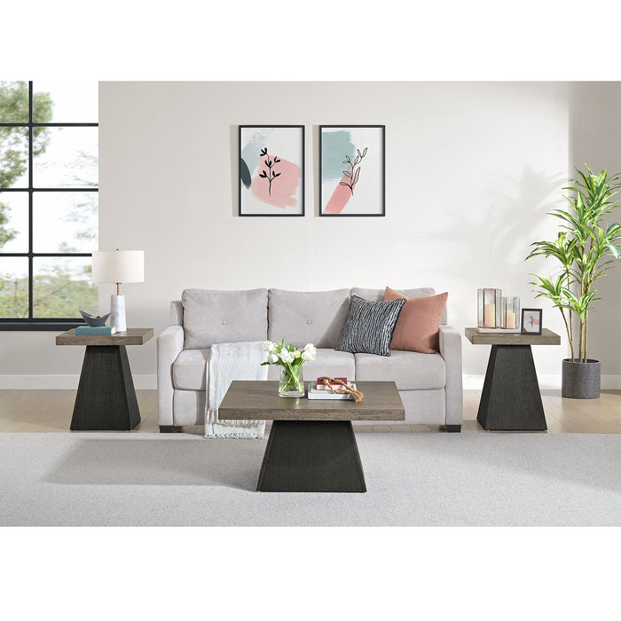 Jemma 3PC Occasional Table Set in Grey and Dark Espresso-Coffee Table & TwoEnd Table - Venta Furnishings (San Antonio,TX)