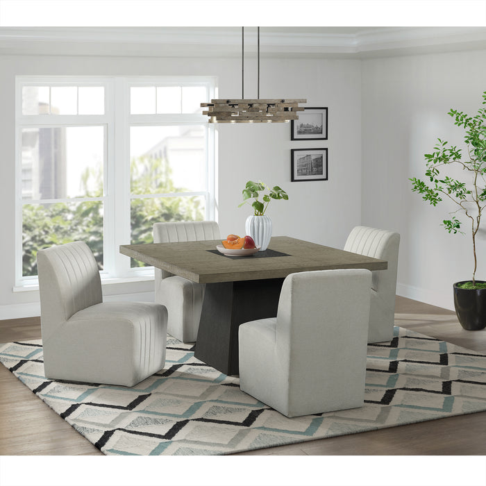 Jemma Standard Height Dining Set in Grey-Square Table and Four Chairs - Venta Furnishings (San Antonio,TX)