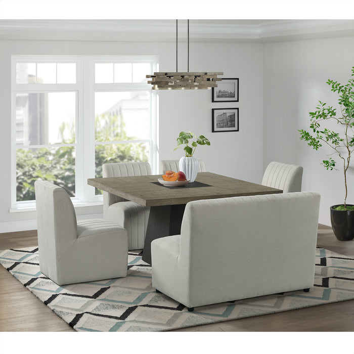 Jemma Standard Height Dining Set in Grey-Square Table and Four Chairs - Venta Furnishings (San Antonio,TX)