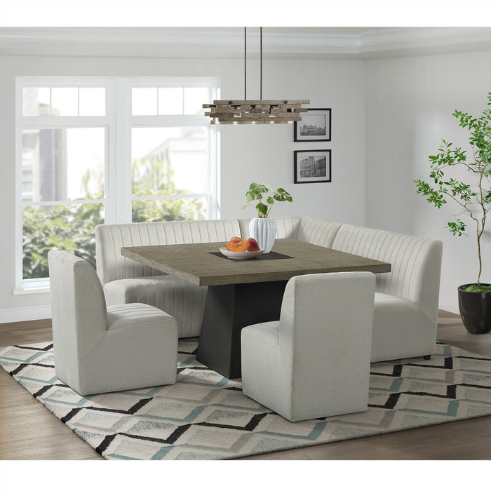 Jemma Standard Height Dining Set in Grey-Square Table and Four Chairs - Venta Furnishings (San Antonio,TX)
