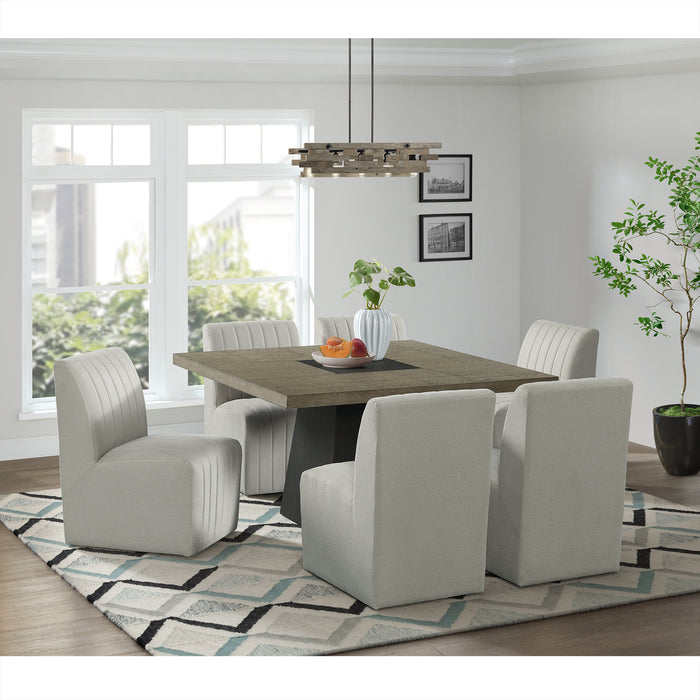 Jemma Standard Height Dining Set in Grey-Square Table and Four Chairs - Venta Furnishings (San Antonio,TX)