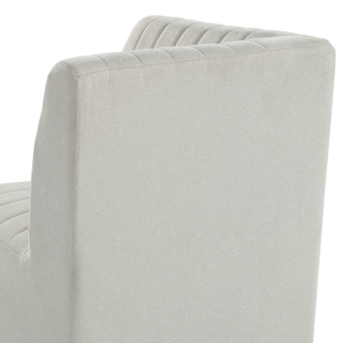Jemma Upholstered Corner Chair in Beige Linen - Venta Furnishings (San Antonio,TX)