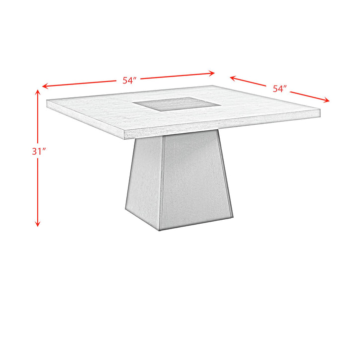 Jemma Standard Height Dining Set in Grey-Square Table and Four Chairs - Venta Furnishings (San Antonio,TX)