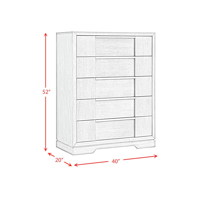 Kelis 5-Drawer Chest in Grey - Venta Furnishings (San Antonio,TX)