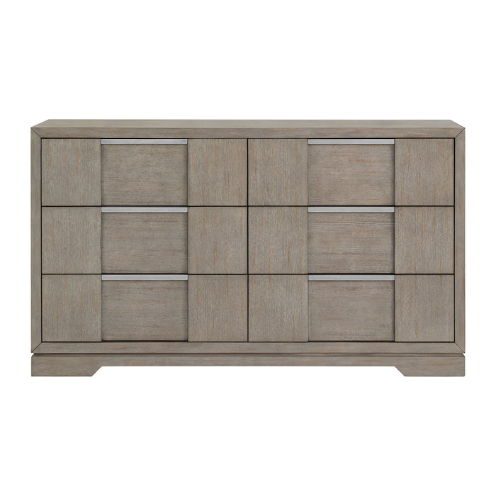 Kelis 6-Drawer Dresser in Grey - Venta Furnishings (San Antonio,TX)