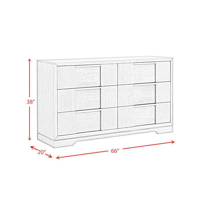 Kelis 6-Drawer Dresser in Grey - Venta Furnishings (San Antonio,TX)