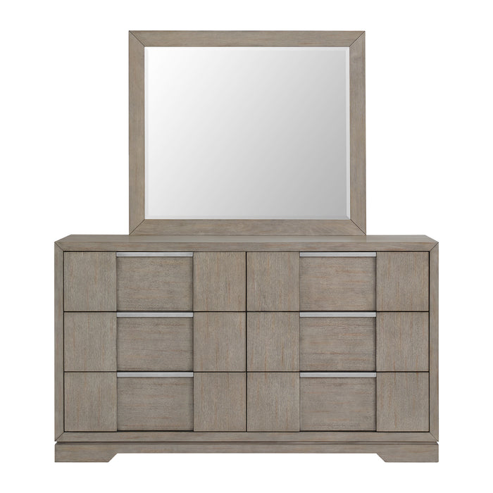 Kelis Dresser and Mirror Set in Grey - Venta Furnishings (San Antonio,TX)