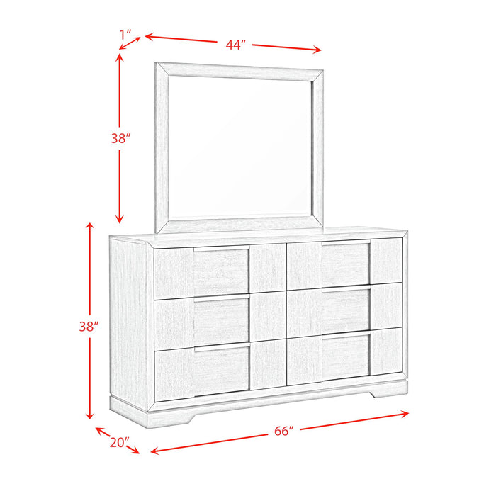 Kelis Dresser and Mirror Set in Grey - Venta Furnishings (San Antonio,TX)