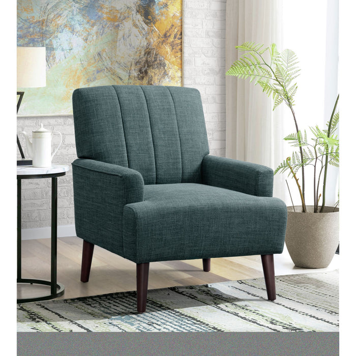 Kiwi Chair with Channel Back in Palmer Teal - Venta Furnishings (San Antonio,TX)