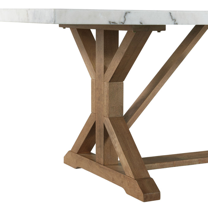 Lakeview Rectangular Standard Height Dining Table in White Marble