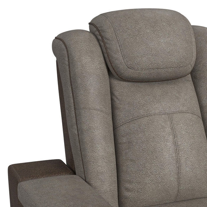 Lantana Power Motion Recliner with Power Headrest, Led ,wireless charger and cup holder in Rocky Grey/Brown