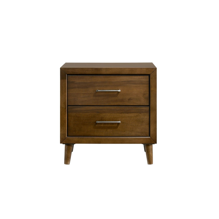 Malibu 2-Drawer Nightstand in Walnut