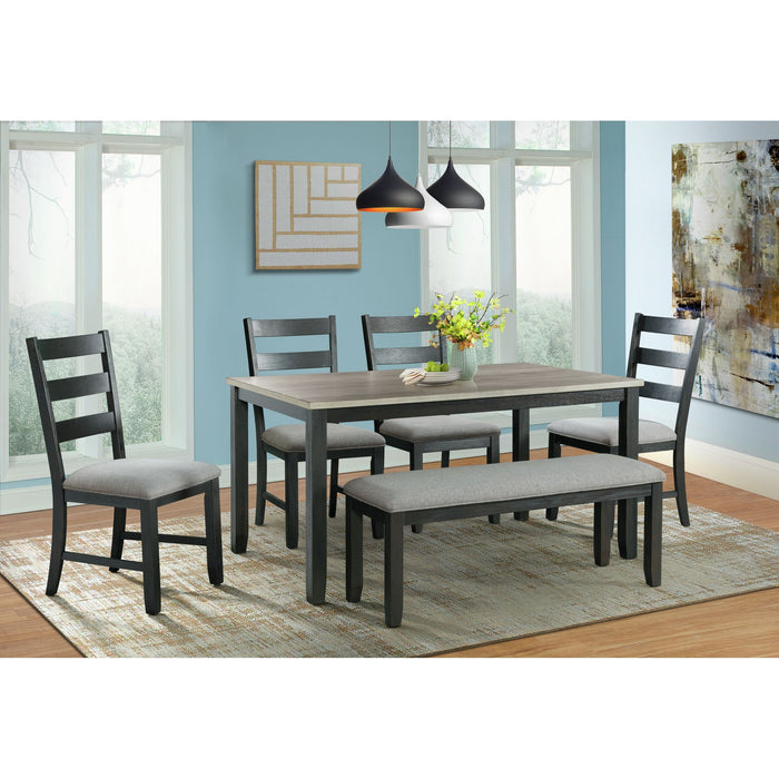 Martin 6 PC Dining Set (Black Base) - Venta Furnishings (San Antonio,TX)