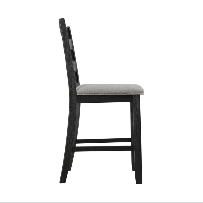 Martin Counter Side Chair with Grey Fabric - Black Finish (2 Per Carton) - Venta Furnishings (San Antonio,TX)
