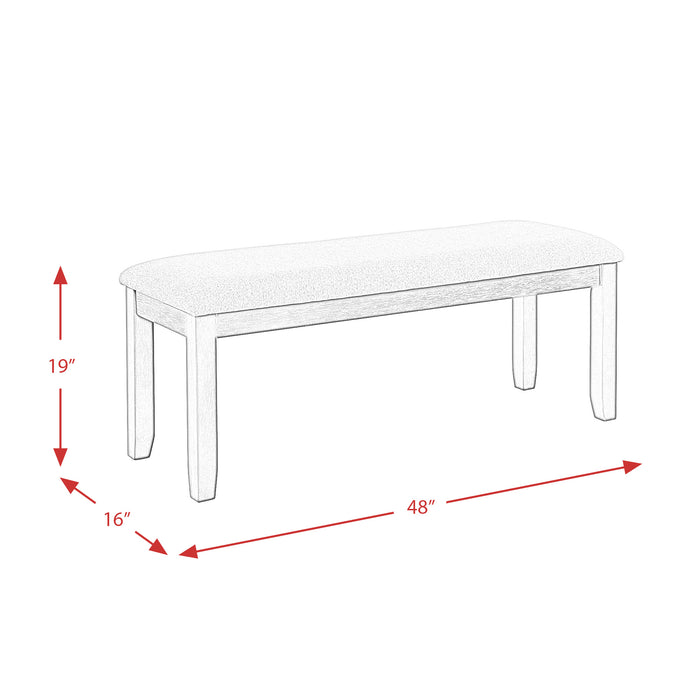 Martin 6 Pc Dining set (Table+ 4 + Bench) (Dark Brown Top - White Base) - Venta Furnishings (San Antonio,TX)