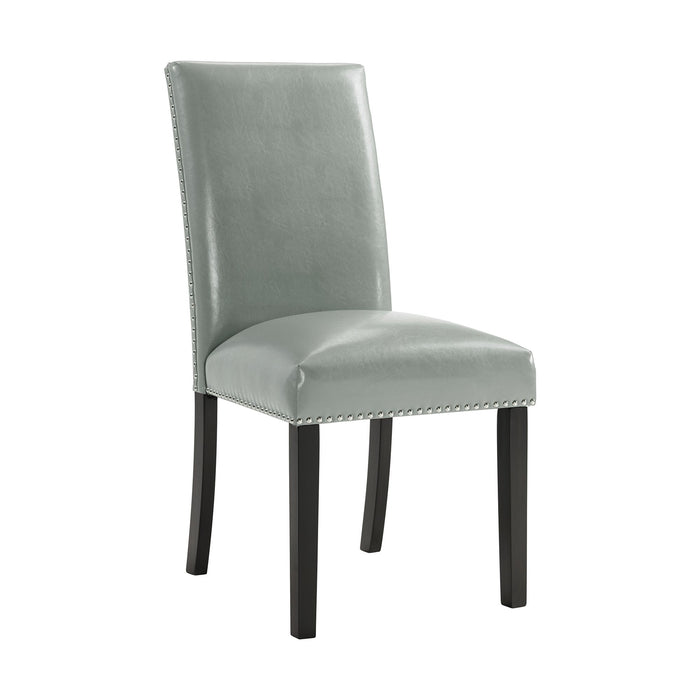 Francesca White Marble Rectangular 5PC Dining Set-Table & Four Grey PU Chairs - Venta Furnishings (San Antonio,TX)