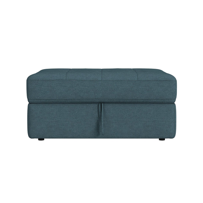 Options One Storage Ottoman in Palmer Plus Teal