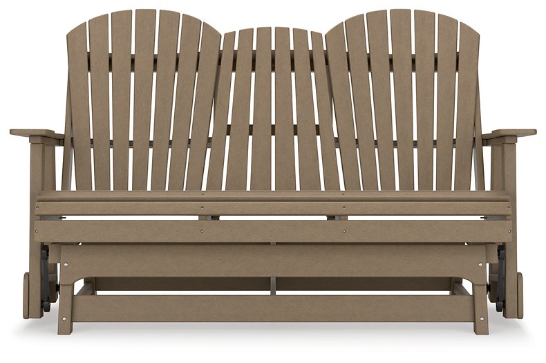 Hyland wave Outdoor Glider Loveseat - Venta Furnishings (San Antonio,TX)