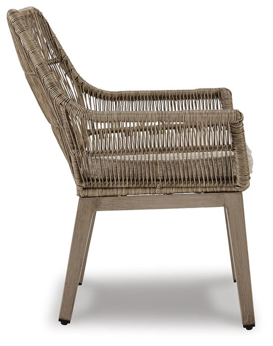 Beach Front Arm Chair with Cushion (Set of 2) - Venta Furnishings (San Antonio,TX)