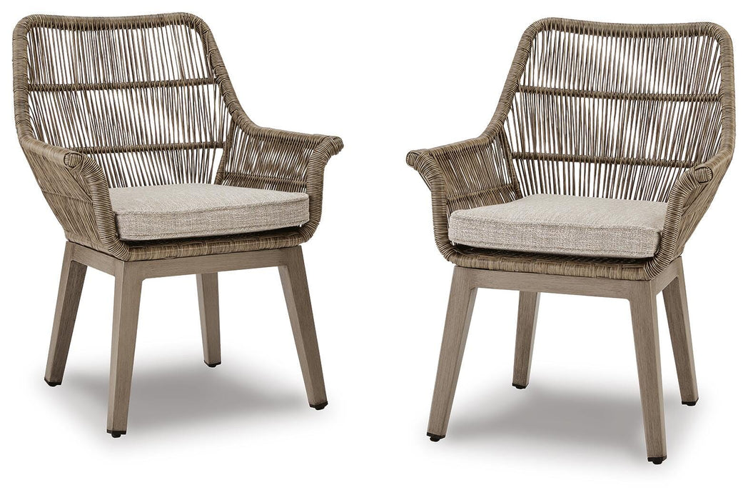 Beach Front Arm Chair with Cushion (Set of 2) - Venta Furnishings (San Antonio,TX)