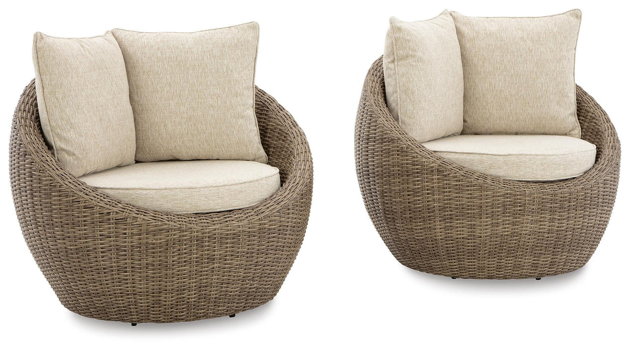 Danson Swivel Lounge with Cushion (Set of 2) - Venta Furnishings (San Antonio,TX)