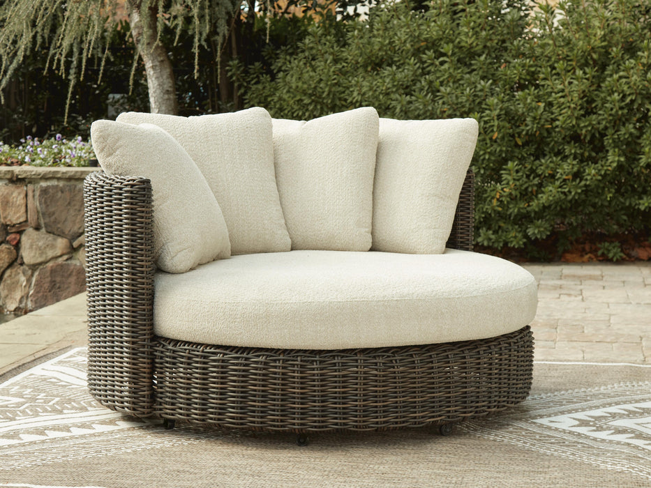 Kimora Outdoor Swivel Lounge Chair with Cushion - Venta Furnishings (San Antonio,TX)