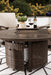 Paradise Trail Paradise Trail Fire Pit Table with 4 Nuvella Swivel Lounge Chairs - Venta Furnishings (San Antonio,TX)
