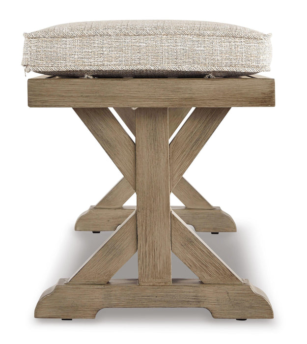 Beachcroft Outdoor Bench with Cushion - Venta Furnishings (San Antonio,TX)