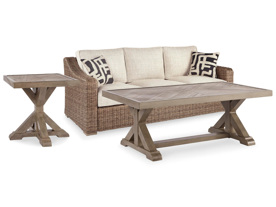 Beachcroft Beachcroft Nuvella Sofa with Coffee and End Table - Venta Furnishings (San Antonio,TX)