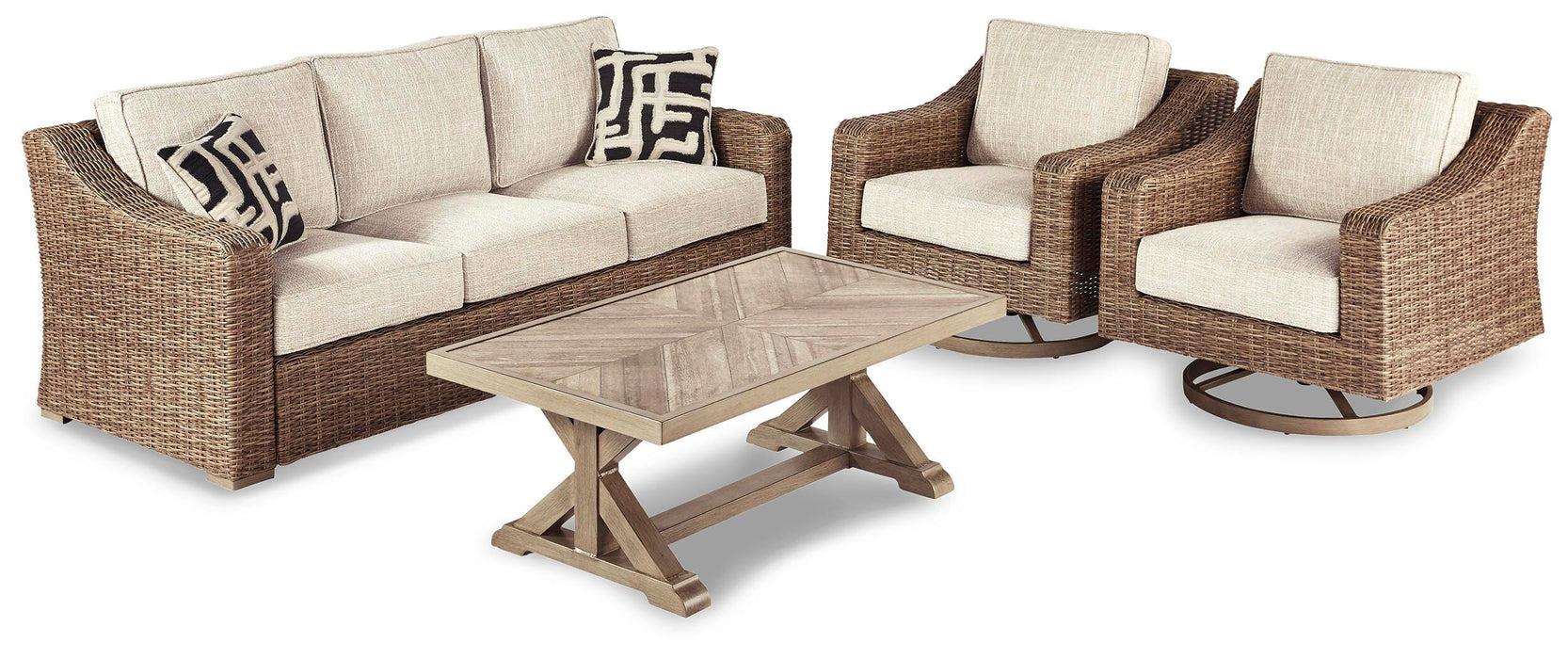 Beachcroft Outdoor Conversation Set - Venta Furnishings (San Antonio,TX)