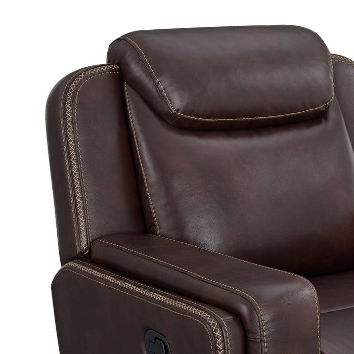 Panther 3PC Living Room Set in Neono Brown-Sofa, Loveseat & Recliner