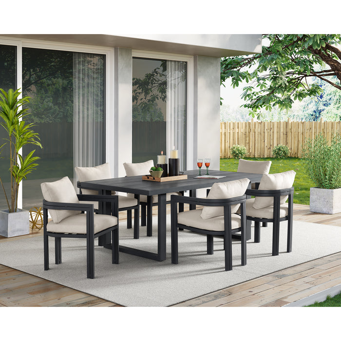 Playa Standard Height Dining Set in Dark Grey-Table and Four Chairs