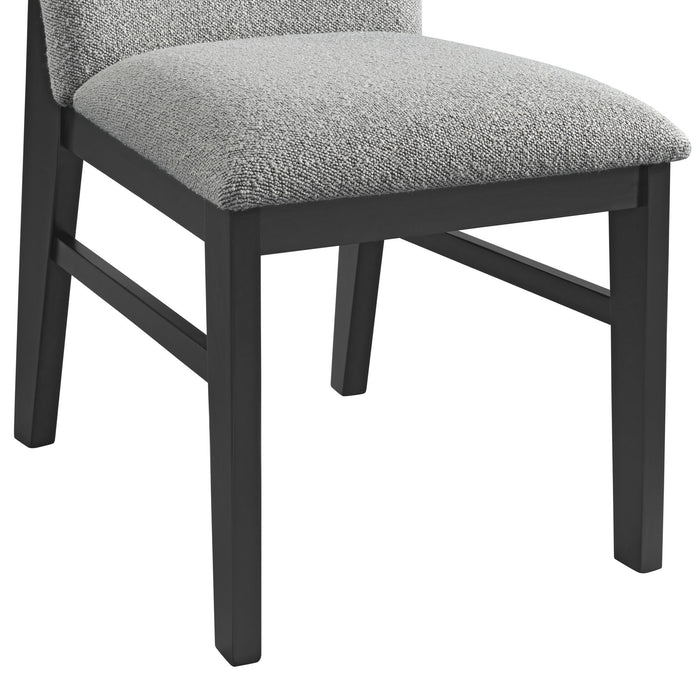 Portland Side Chair with Grey Fabric (PGY1113-4) in Black (2 Per Carton)