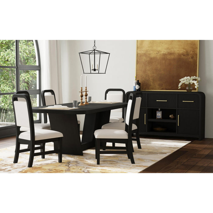 Ridgemont Rectangular Dining Table in Black with Grain
