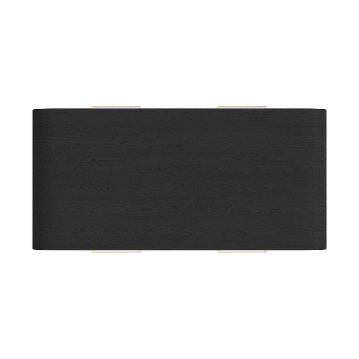 Ridgemont 2PC Occasional Table Set in Black with Grain-Coffee Table & End Table