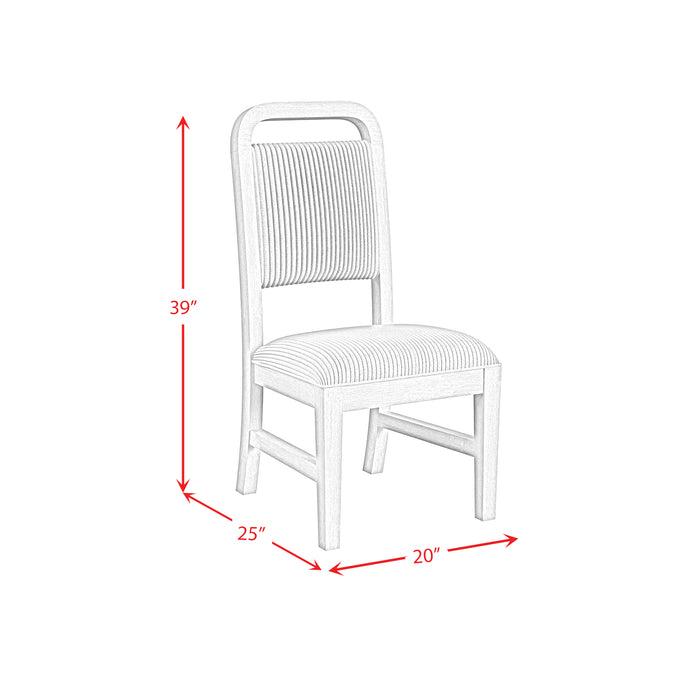 Ridgemont Dining Side Chair with White Fabric in Black with Grain (2 Per Carton)
