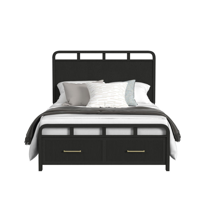 Ridgemont Storage Bed in Black with Grain